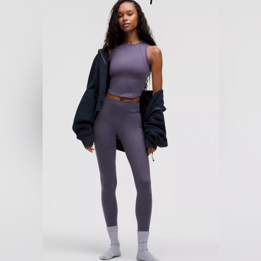 Lululemon NWT size 4 soft weighted high waist tights 25 inches in nightfall